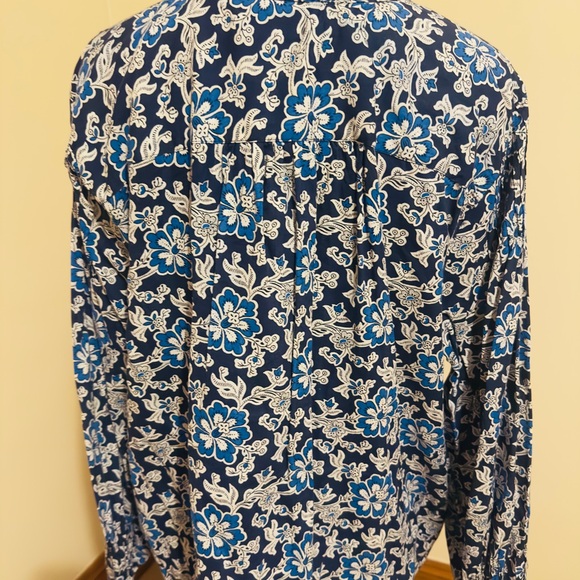 J. Crew V-neck Tie Top In Floral Cotton-blend Dobby For Women  XL - Picture 4 of 6